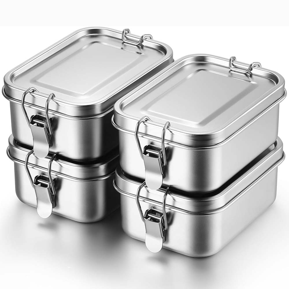 4Pcs Stainless Steel Bento Box - Food Snacks For School ulasan dan harga
