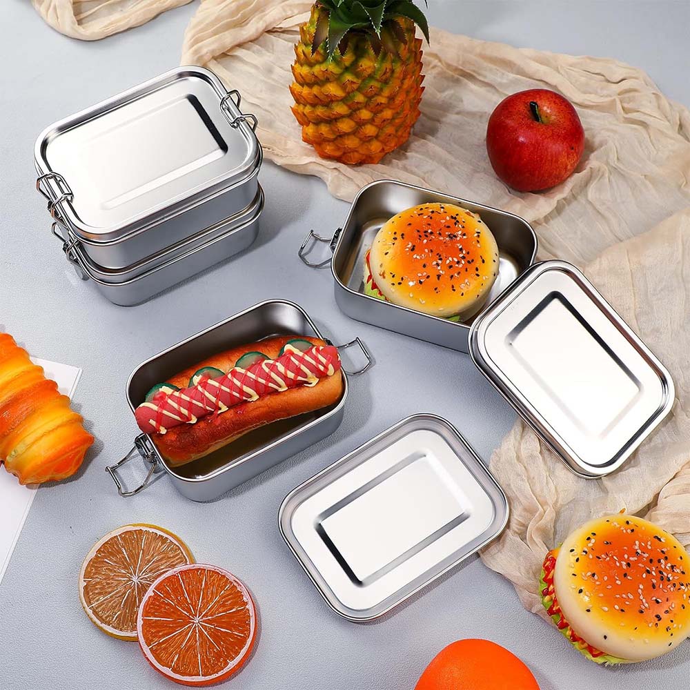 4Pcs Stainless Steel Bento Box - Food Snacks For School ulasan dan harga