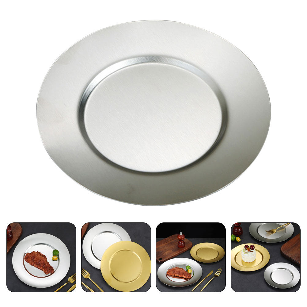 Stainless Steel Plate Round Wi - Food Snacks For Camping ulasan dan harga