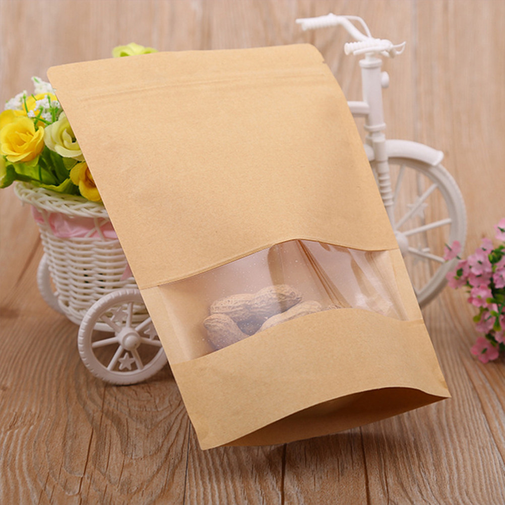 50Pcs Kraft Paper Zipper Seale - Food Snacks Packaging ulasan dan harga
