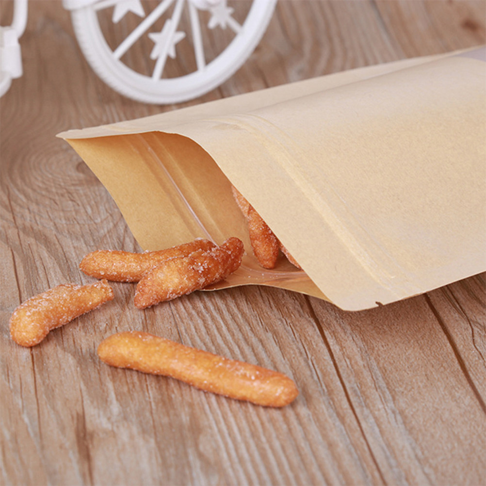 50Pcs Kraft Paper Zipper Seale - Food Snacks Packaging ulasan dan harga
