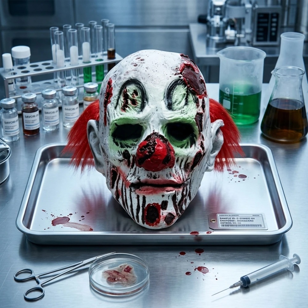 Horror Latex Mask Long Hair Ev - Zombie Snacks ulasan dan harga