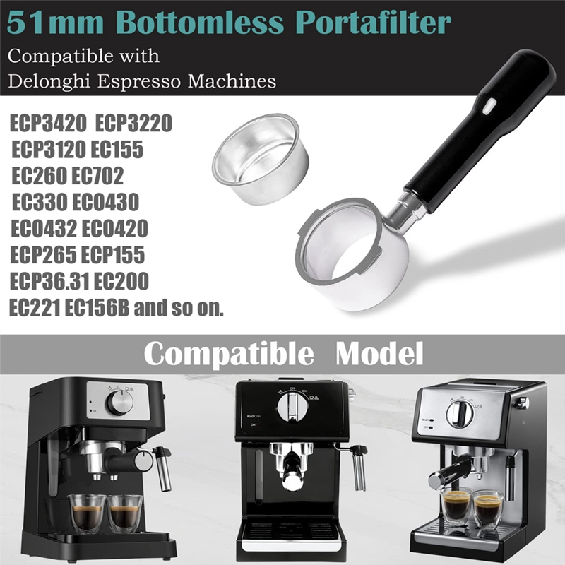AA86 51Mm Bottomless Portafilt - Delonghi Espresso Ecp3420 ulasan dan harga