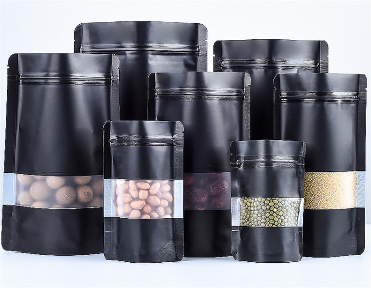 100PCS Stand-up Matte Black Al - Food Snacks For School ulasan dan harga