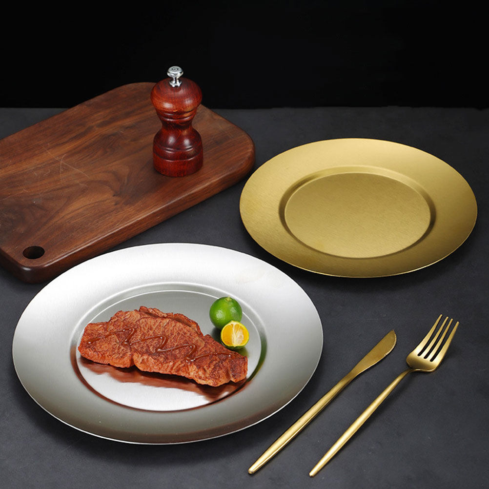 Stainless Steel Plate Round Wi - Food Snacks For Camping ulasan dan harga