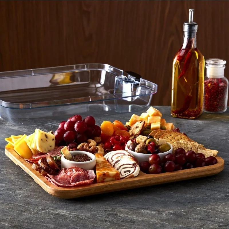 Wooden Cheese Board Snack Tray - Food Snacks For Camping ulasan dan harga