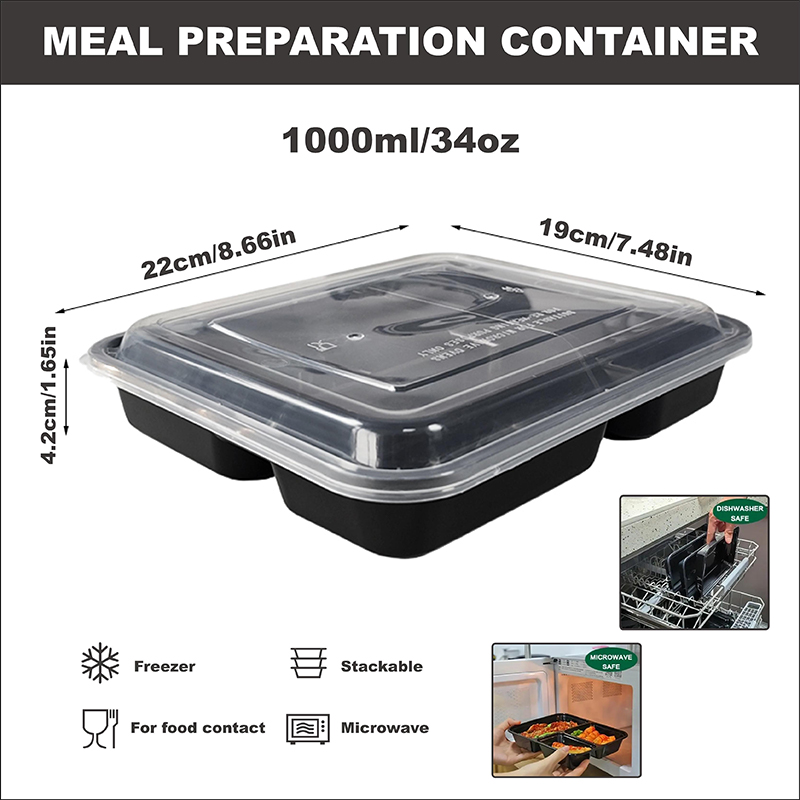 3-Compartment 34 Oz/1000 Ml, 1 - Food Snacks For School ulasan dan harga